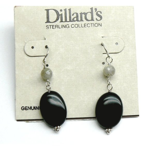Dillard's Black Onyx & Labradorite silver Earrings - Picture 6 of 6